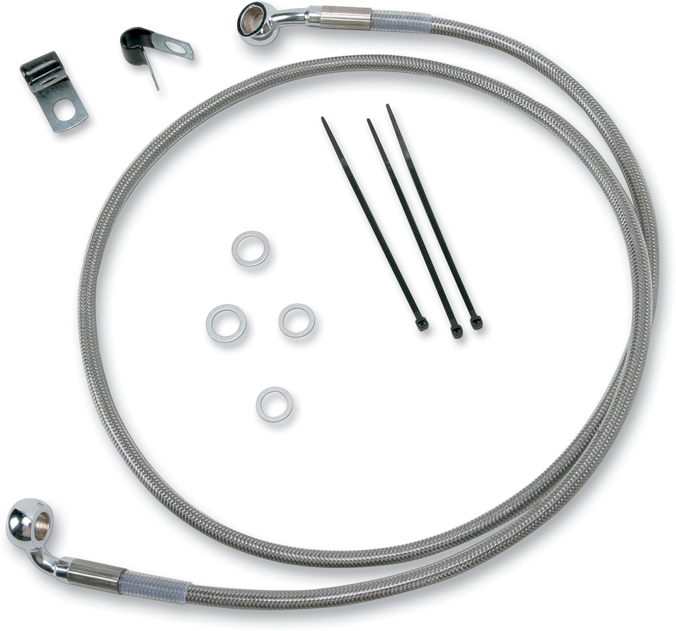DRAG SPECIALTIES Brake Line - Front - +2" - Stainless Steel 640210-2