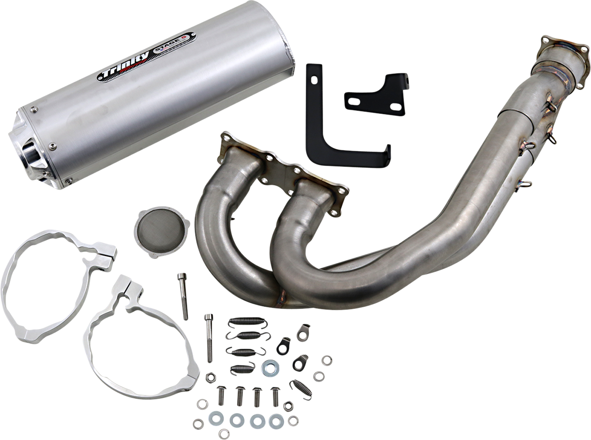 TRINITY RACING Exhaust - Brushed - KRX1000   2020-2024 TR-4177F