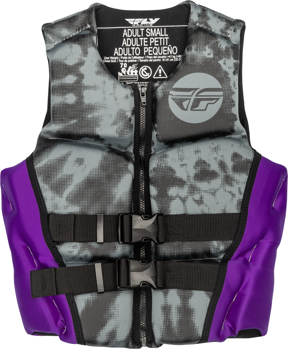 FLY RACING Wmn's Neoprene Flotation Vest Purple/Grey/Black Lg 221-30420L