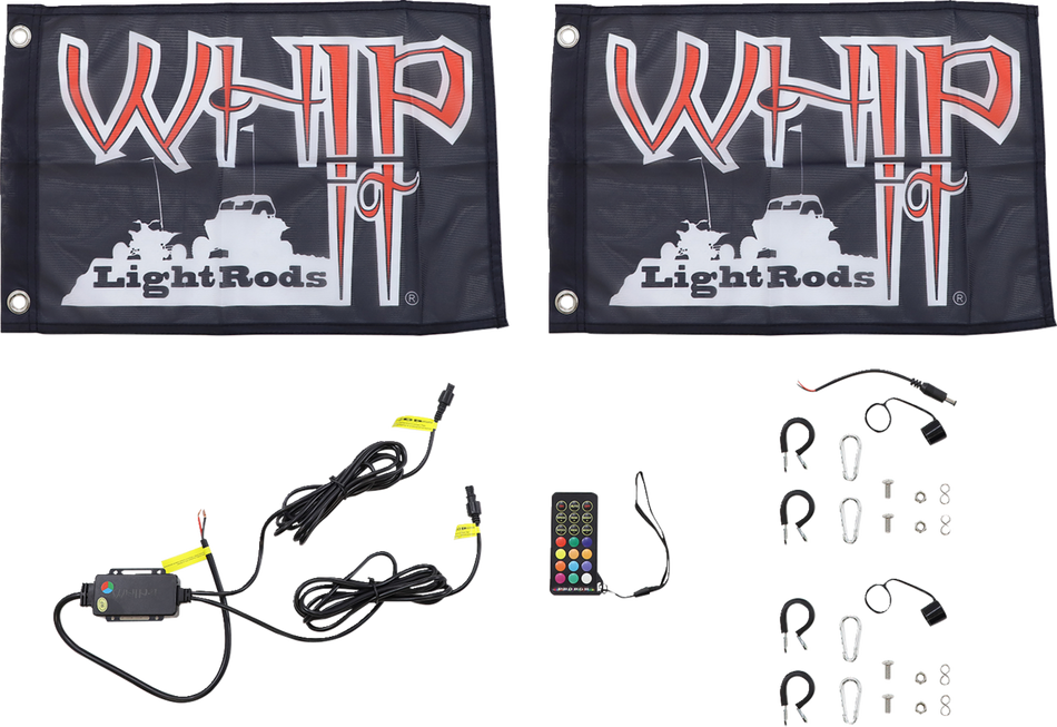 WHIPITLIGHTRODS 3' Light Rod Whip - Pair - White SB-RGBR-232