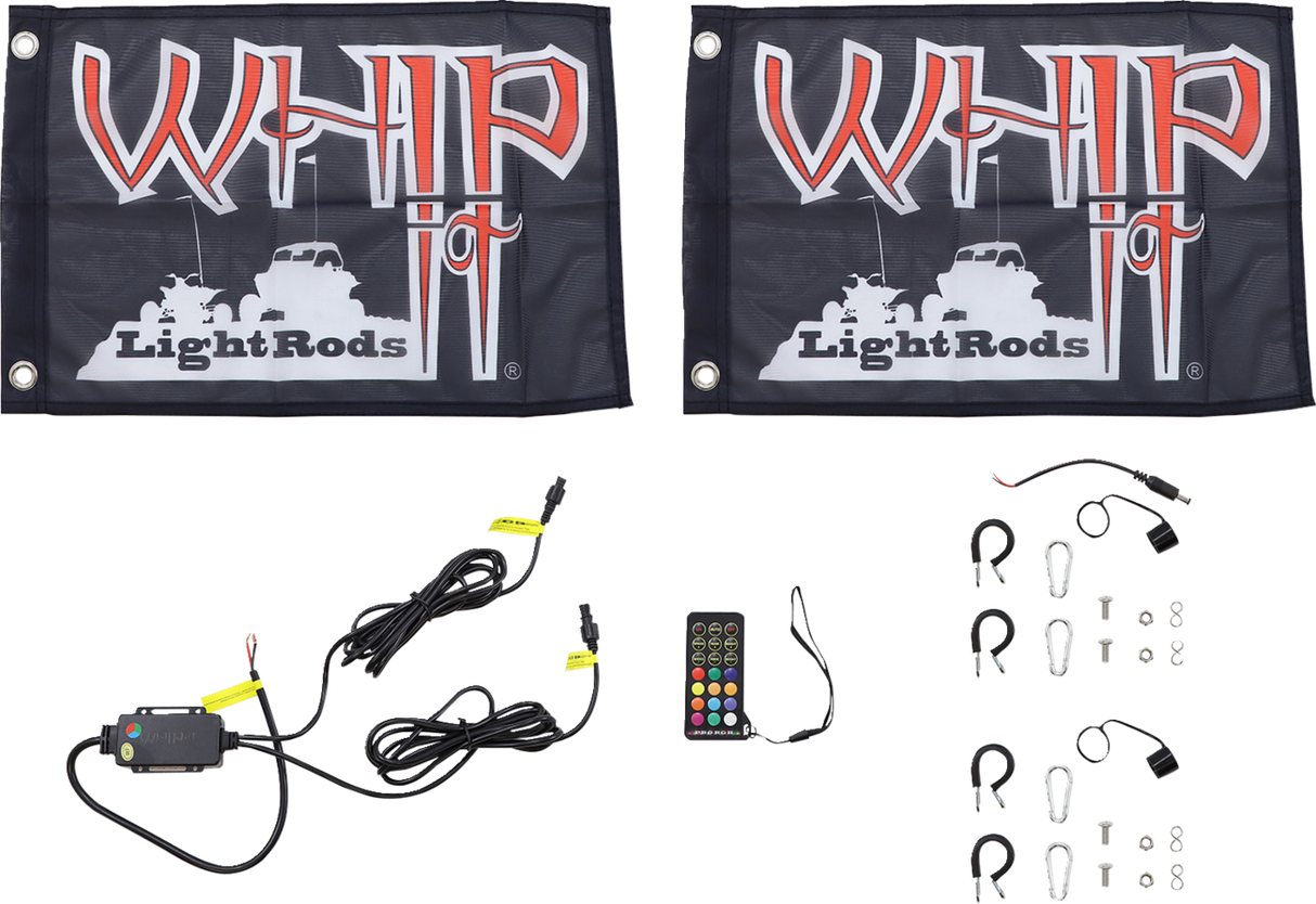 WHIPITLIGHTRODS 3' Light Rod Whip - Pair - White SB-RGBR-232