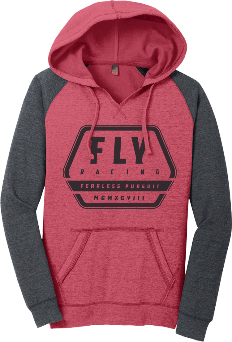 FLY RACING Women's Fly Track Hoodie Red Heather/Charcoal 2x 358-00862X