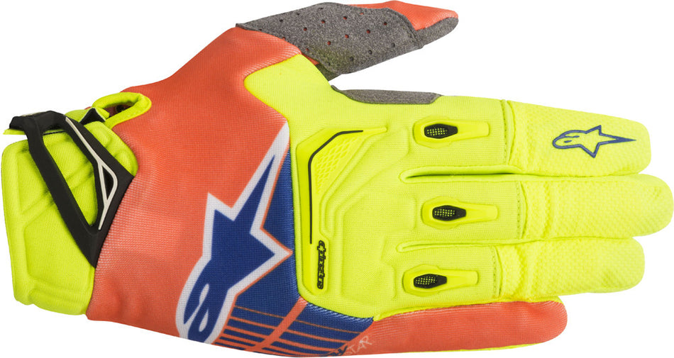 ALPINESTARS Techstar Gloves Blue/Red/Yellow Sm 3561018-7355-S