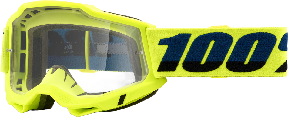 100% Accuri 2 Goggle Fluo Yellow Clear Lens 50013-00003