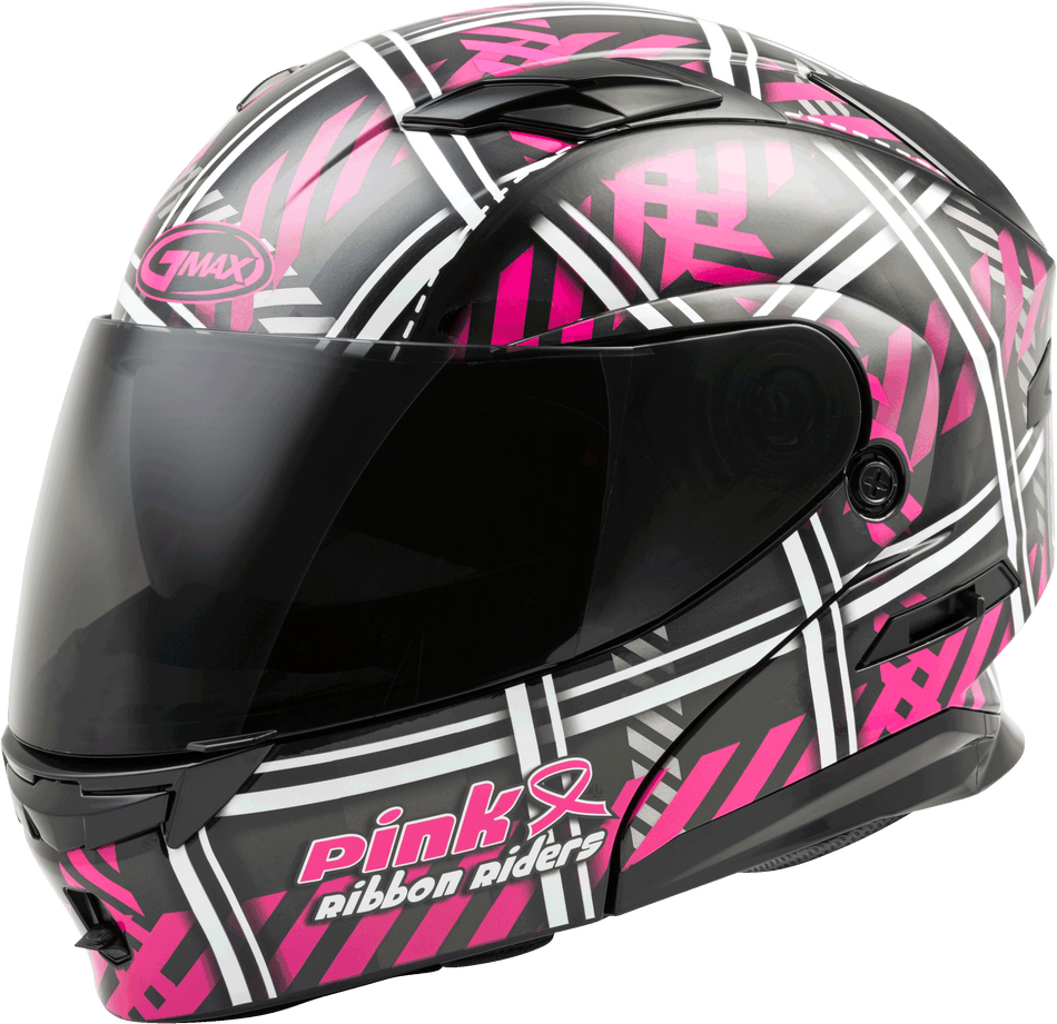 GMAX Md-01 Pink Ribbon Riders Helmet Black/Pink Sm G1012404-ECE