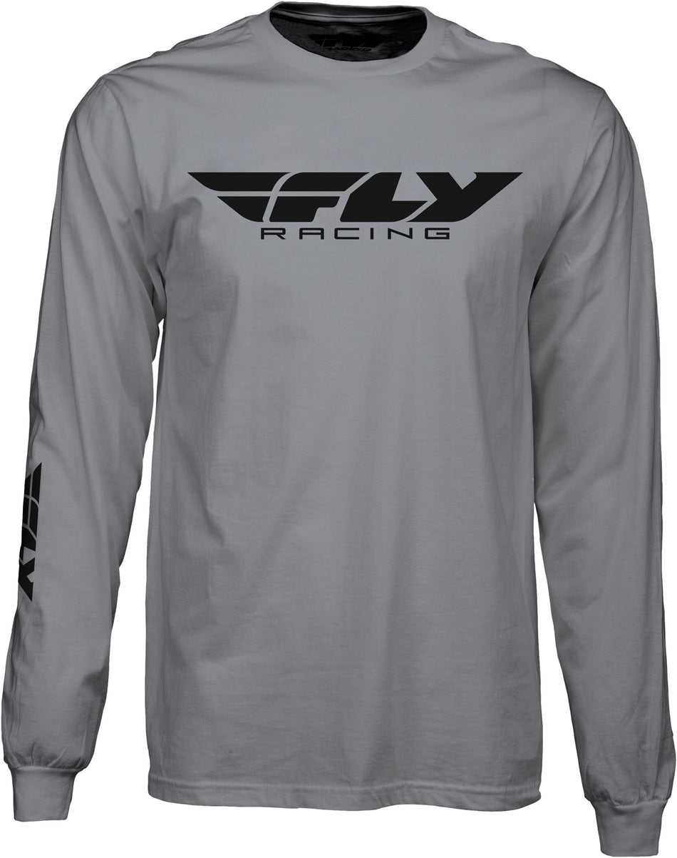 FLY RACING Fly Corporate L/S Tee Grey Md 352-4146M