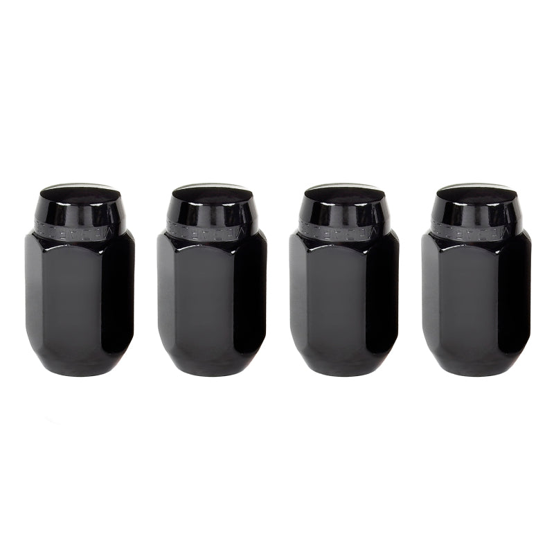 McGard Hex Lug Nut (Cone Seat) M14X1.5 / 22mm Hex / 1.635in. Length (4-Pack) - Black 64072