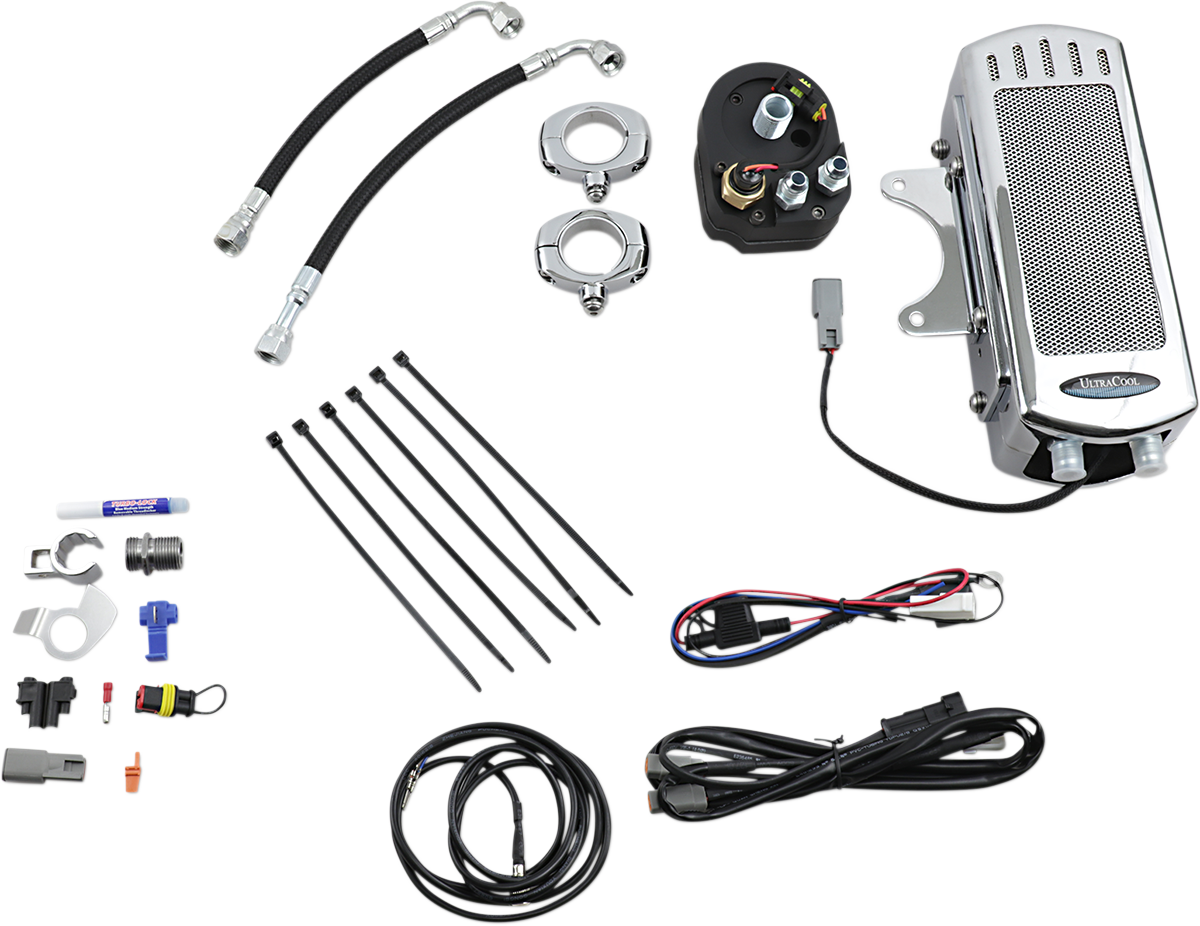 ULTRACOOL Side Mount Oil Cooler Kit - Chrome - Dyna SMD-1C