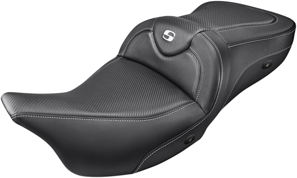 SADDLEMEN Heated Roadsofa Seat - Carbon Fiber - without Backrest - '08-'23 FL 808-07B-185HCT