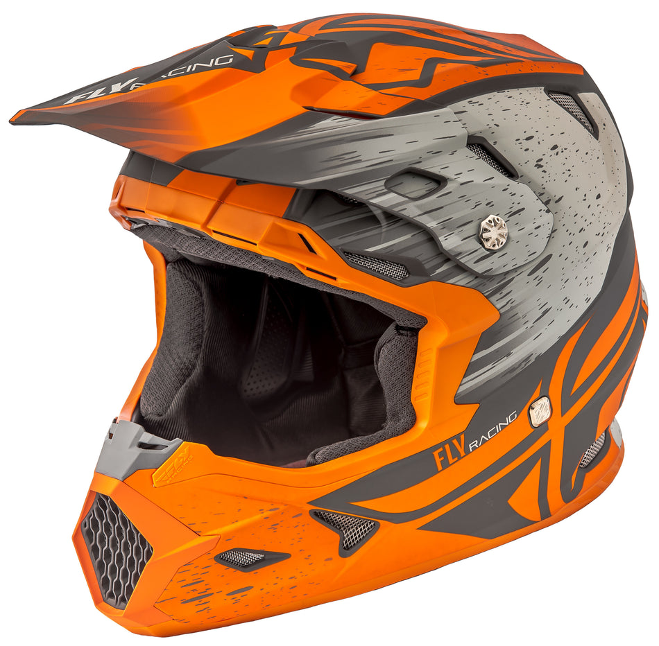 FLY RACING Toxin Resin Helmet Matte Orange/Khaki 2x 73-8528-9-2X