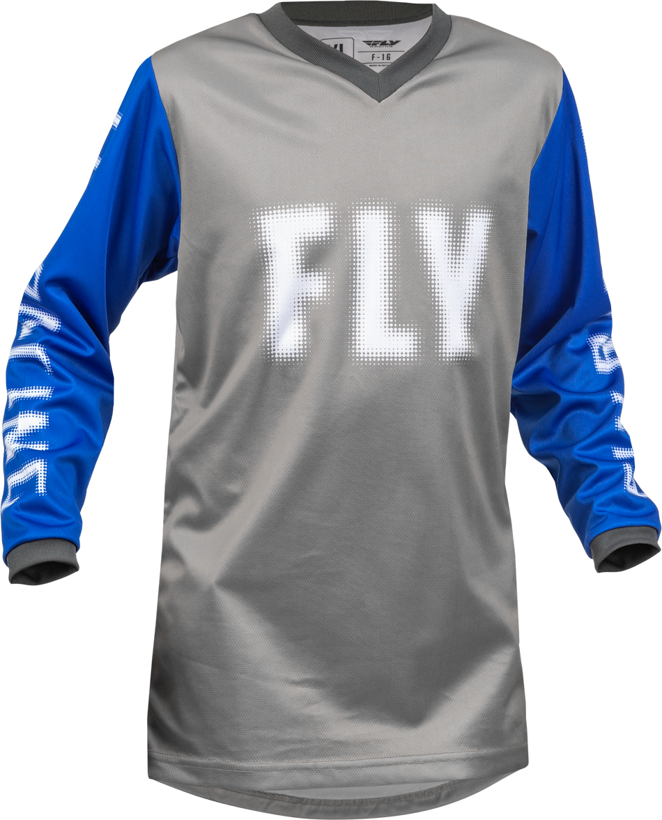 FLY RACING Youth F-16 Jersey Grey/Blue Yl 376-223YL