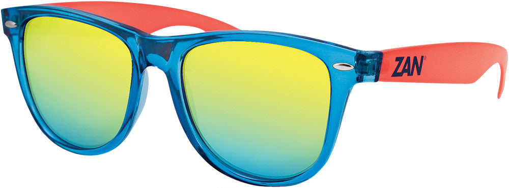 ZAN Throwback Minty Sunglasses Blue/Orange W/Smoke Yellow EZMT05