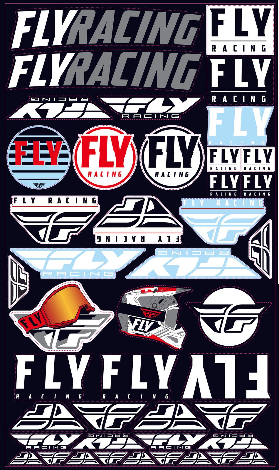 FLY RACING 2020 Sticker Sheet 10.5"X18" 99-8255
