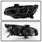 Spyder Honda Civic 16- 2DR/4DR/Hatchback Projector Headlights - Black PRO-YD-HC16SI-SEQGR-BK 5087867