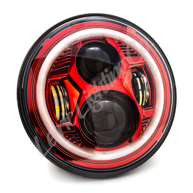 Letric Lighting 7? Red Color Collection LED Headlamp with Full Halo LLC-CC-7R