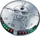 KURYAKYN Zombie LED Fuel and Battery Gauge - Chrome 7357