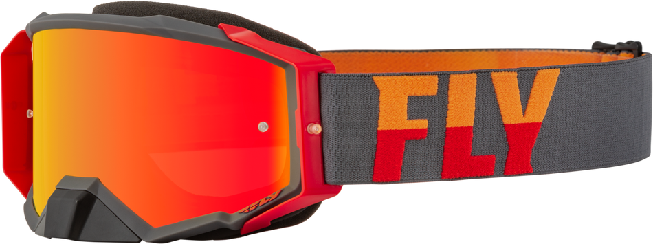 FLY RACING Zone Pro Goggle Grey/Red Red Mirror/Amber Lens 37-51894