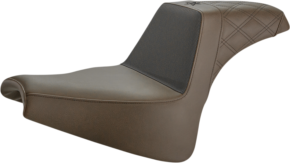 SADDLEMEN Unknown Industries Seat - Front Carbon Fiber/Black Gripper Lumbar/Rear Lattice Stitch - FXFB '18-'23 UN18-28-173BR