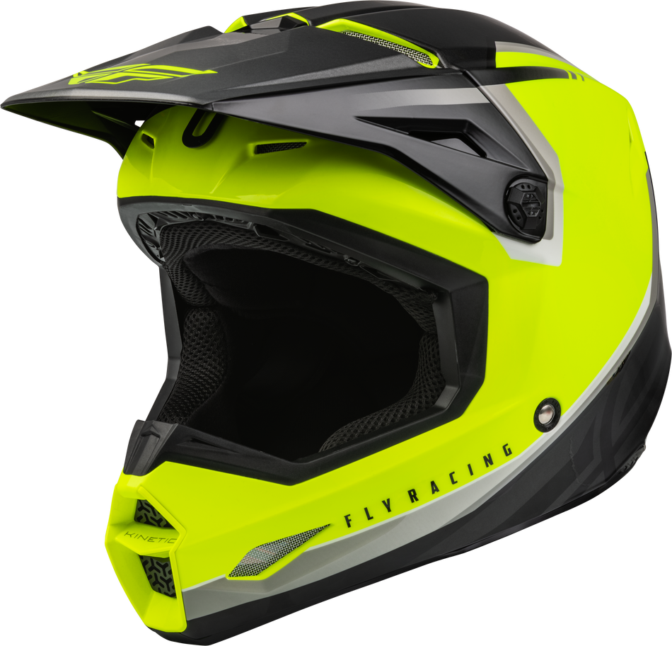 FLY RACING Kinetic Vision Helmet Hi-Vis/Black Xl F73-8651X