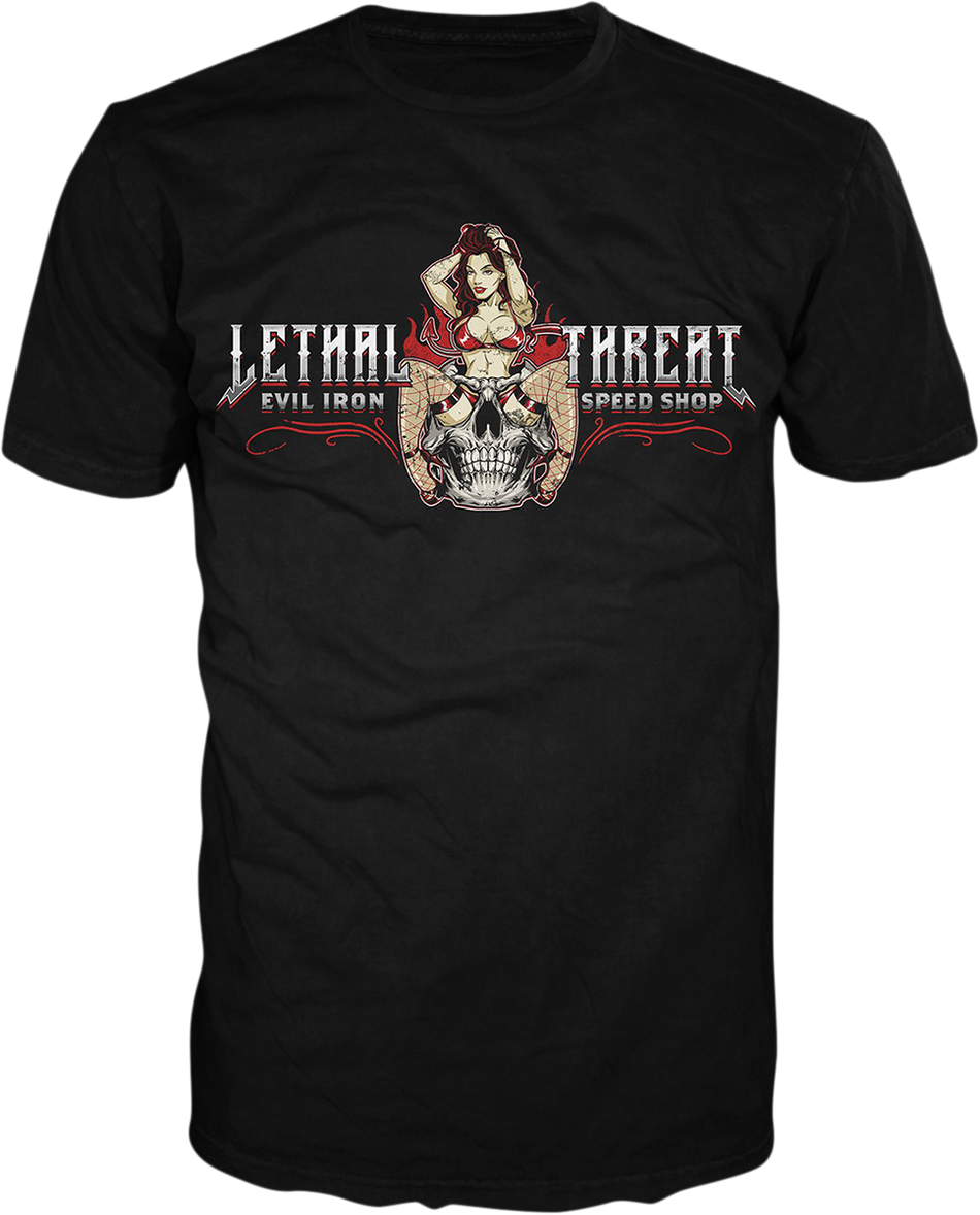 LETHAL THREAT Evil Iron T-Shirt - Black - Medium LT20893M
