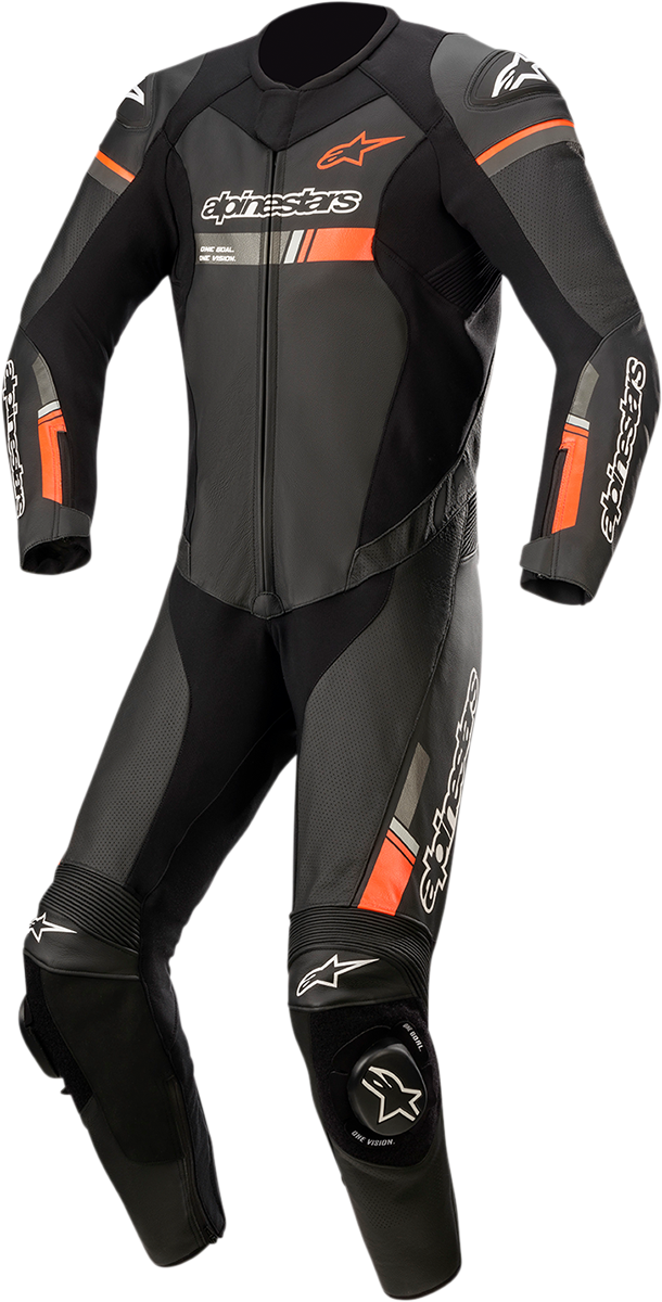ALPINESTARS GP Force Chaser 1-Piece Leather Suit - Black/Red Fluorescent - US 44 / EU 54 3150321-1030-54