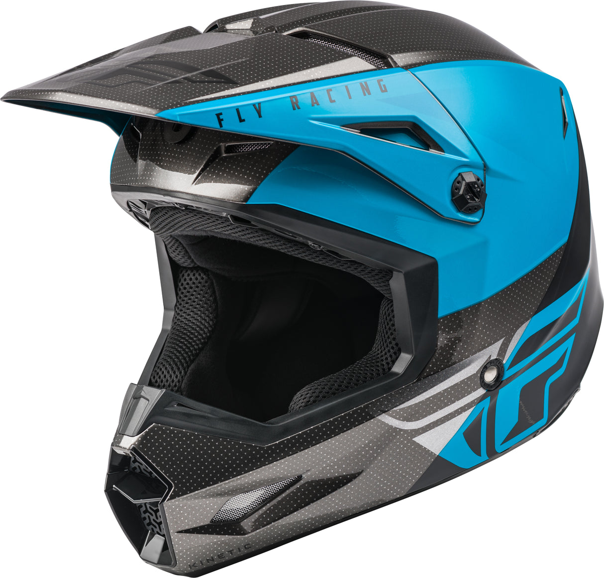 FLY RACING Youth Kinetic Straight Edge Helmet Blue/Grey/Black Ym 73-8633YM