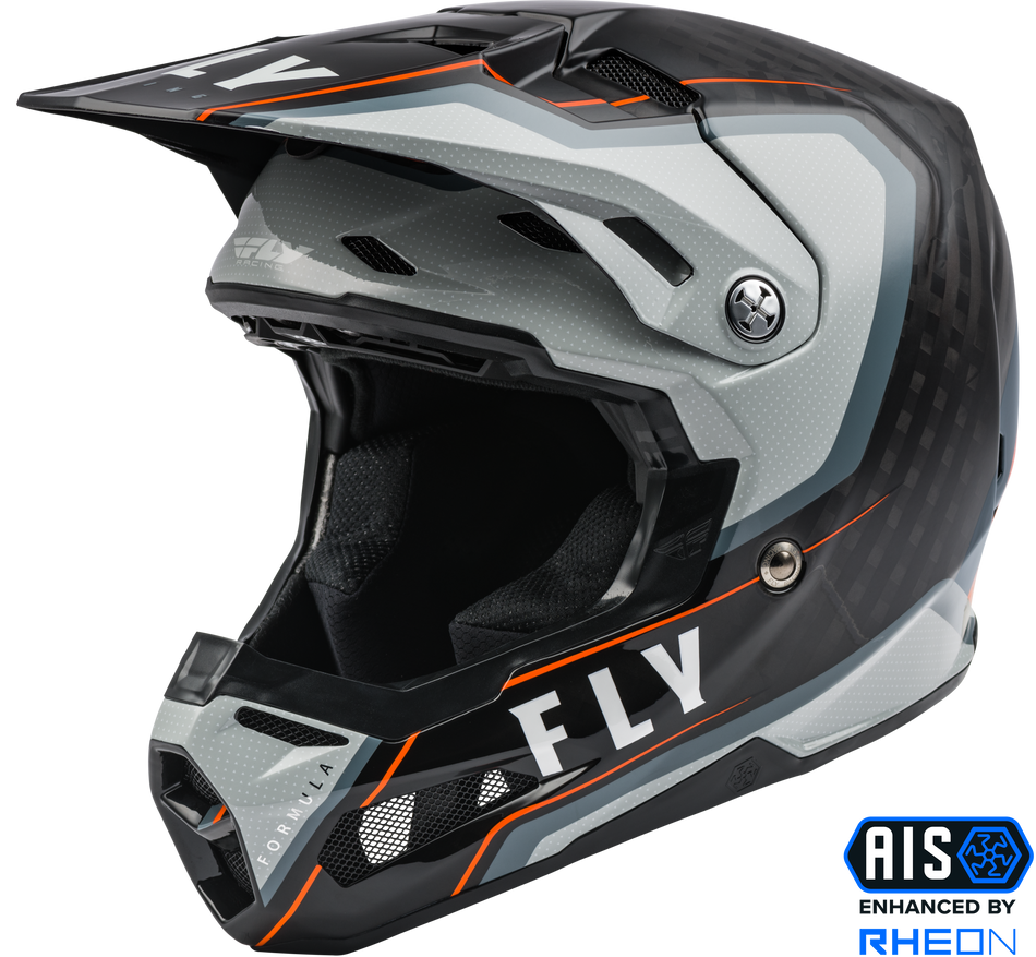FLY RACING Formula Carbon Axon Helmet Black/Grey/Orange 2x 73-44282X