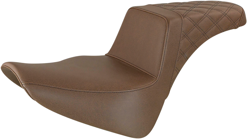 SADDLEMEN Step-Up Seat - Rear Lattice Stitch - Brown 818-33-173BR