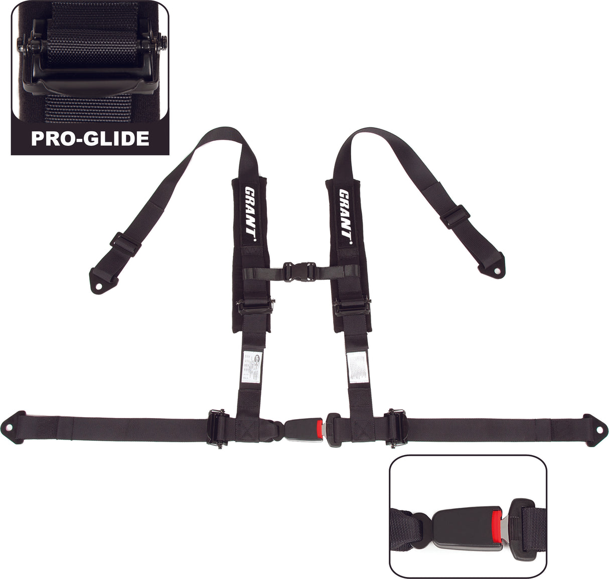 GRANT 4-Point Safety Harness Black 2" Straps 2100