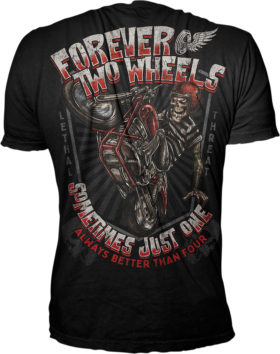 LETHAL THREAT Forever Two Wheels T-Shirt - Black - Medium LT20898M
