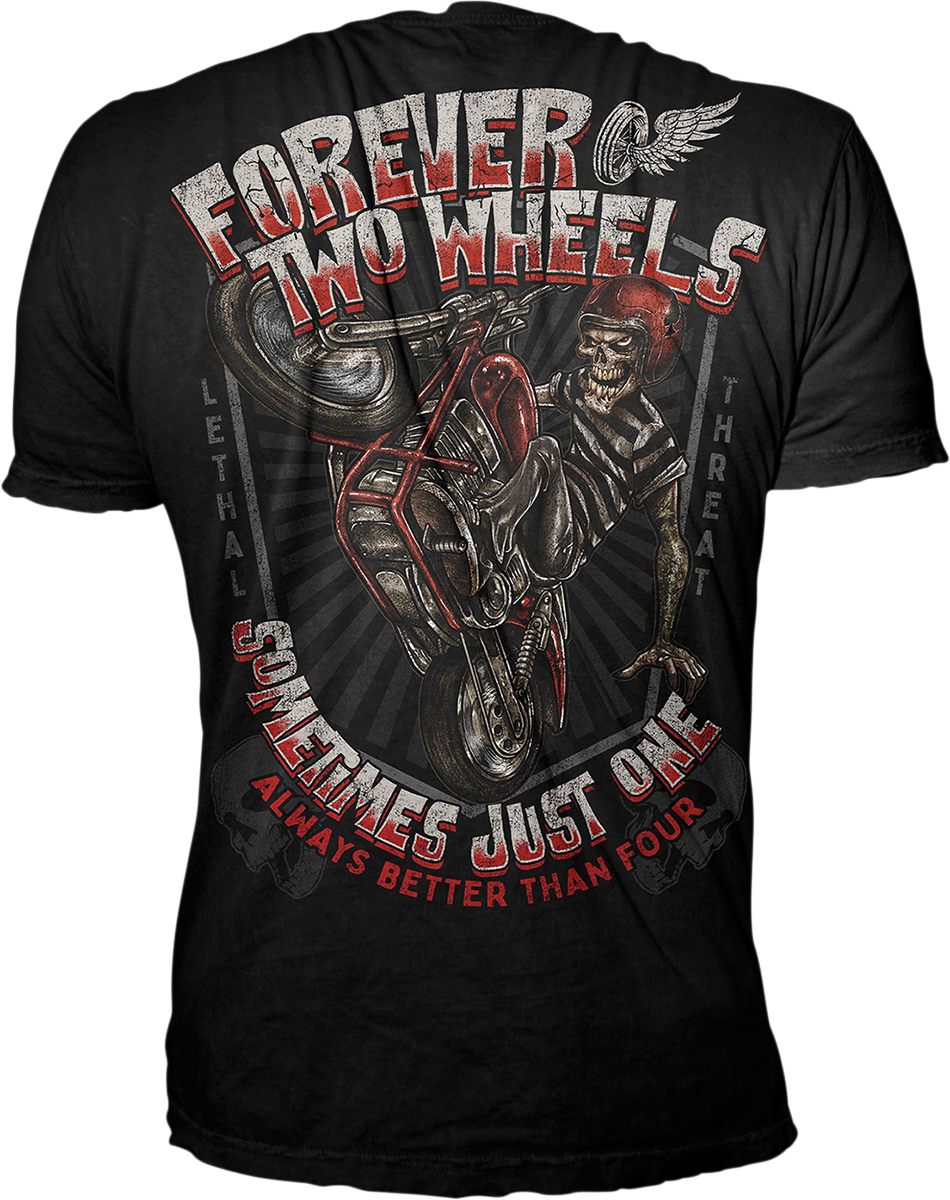 LETHAL THREAT Forever Two Wheels T-Shirt - Black - 5XL LT20898-5XL