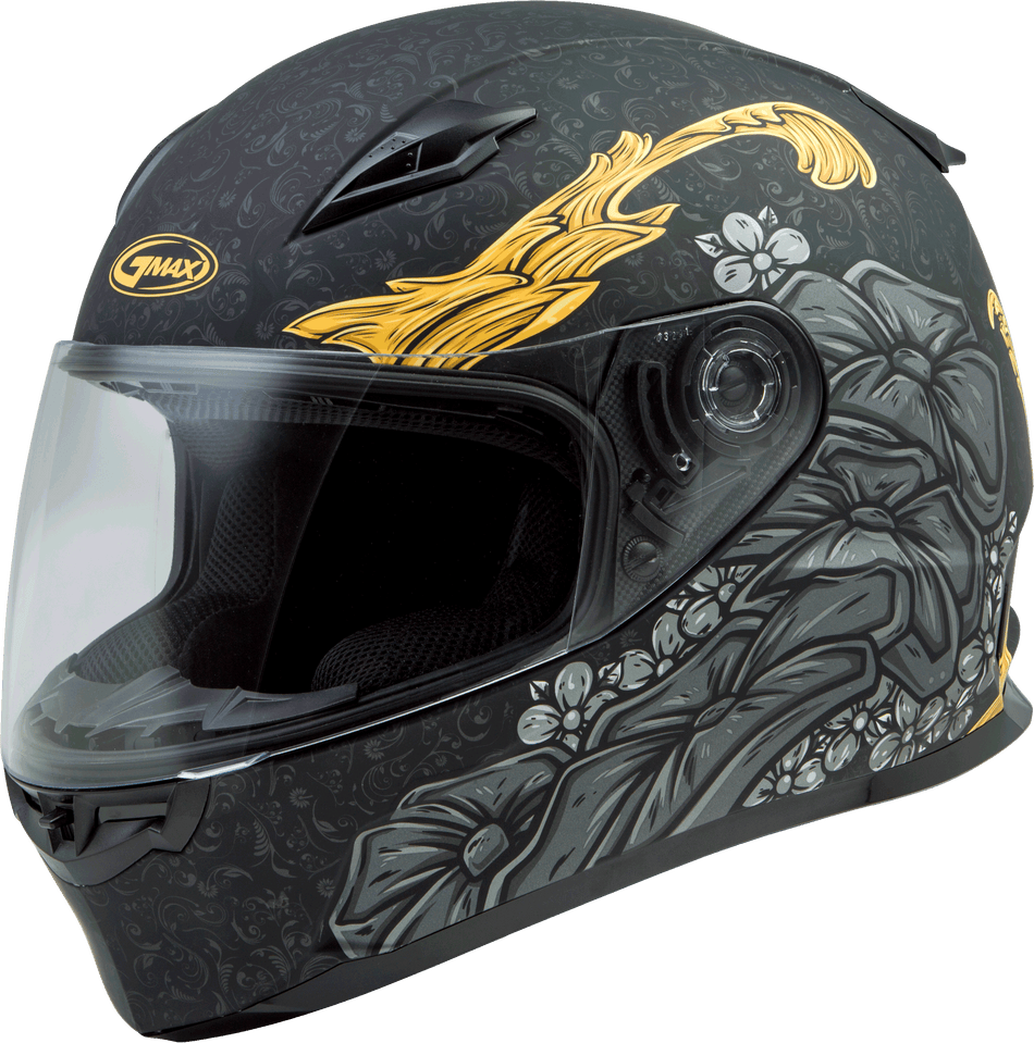 GMAX Ff-49 Full-Face Yarrow Helmet Matte Black/Gold Xs G7495023