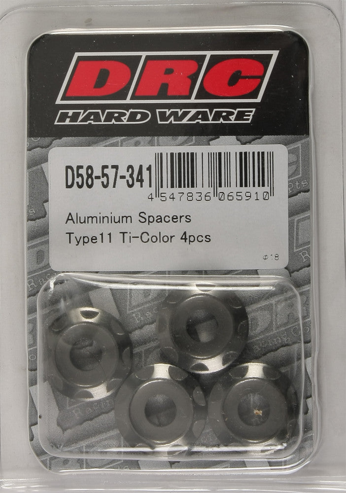 DRC Aluminum Spacers Type 11 Titanium M6x12mm 4/Pk D58-57-341