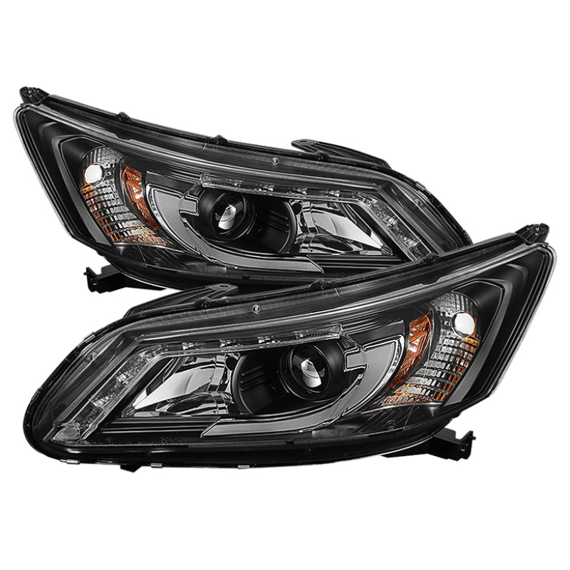 Spyder Honda Accord 2013-2015 4DR Projector Headlights Light Bar DRL Black PRO-YD-HA13-LBDRL-BK 5080530