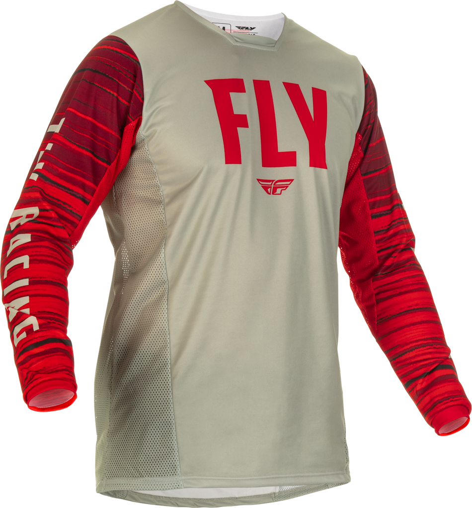 FLY RACING Kinetic Wave Jersey Light Grey/Red 2x 375-5222X