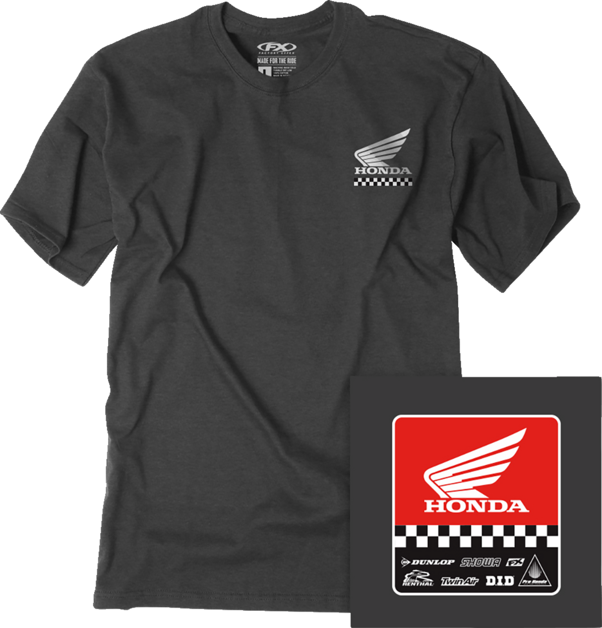 FACTORY EFFEX Honda Starting Line T-Shirt - Heather Charcoal - Medium 27-87302