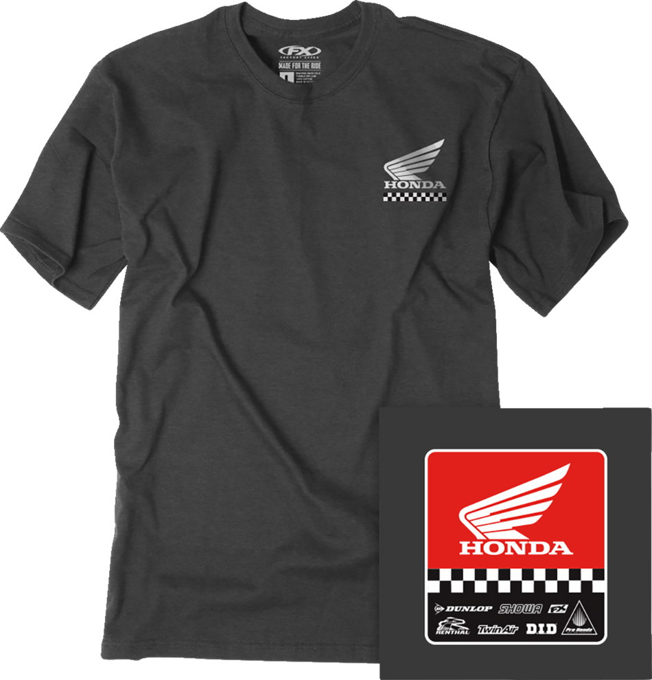 FACTORY EFFEX Honda Starting Line T-Shirt - Heather Charcoal - Large 27-87304