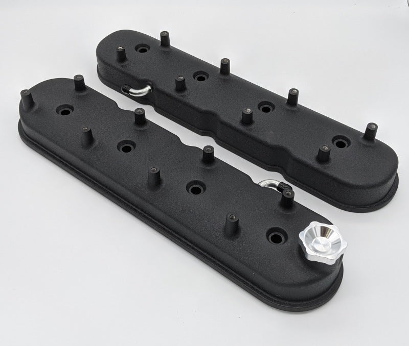 Granatelli 96-22 GM LS Tall Valve Cover w/Angled Coil Mounts - Black Wrinkle (Pair) 640362