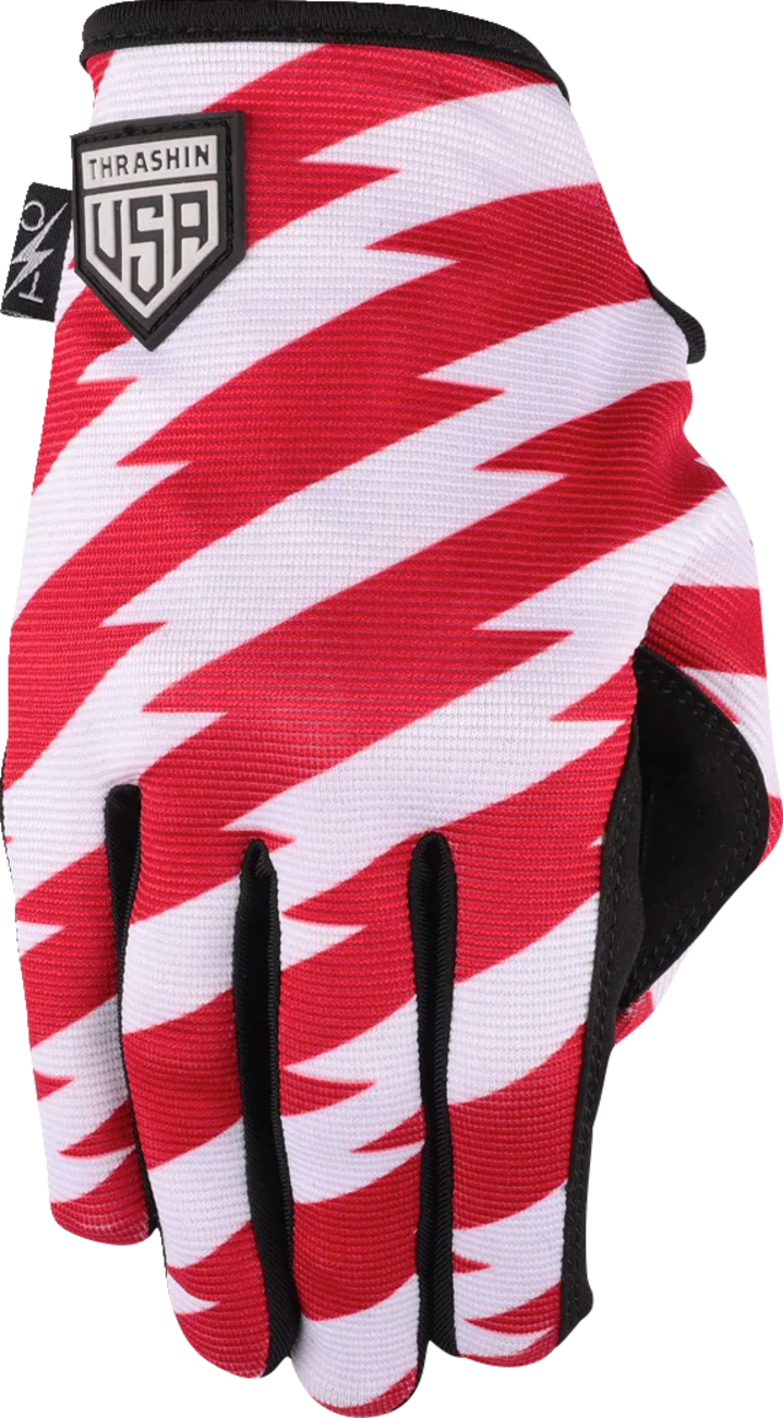 THRASHIN SUPPLY CO. Stars & Bolts Stealth Gloves - Red/Blue - Medium SV1-12-09