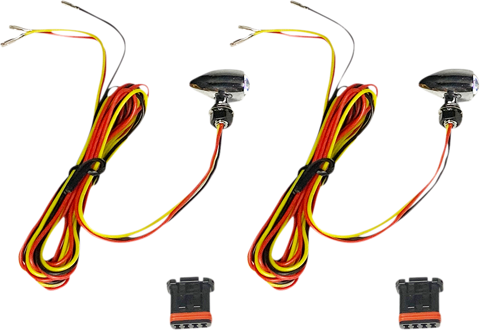 CUSTOM DYNAMICS Micro Turn Signals - Dual - Amber/Red - Chrome CD-MICRO-AR-C