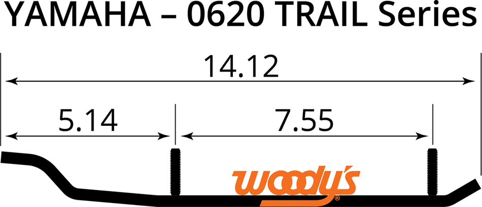 WOODY'S Mini Sled Runner - Trail - 4" - 60 EYV3-0620