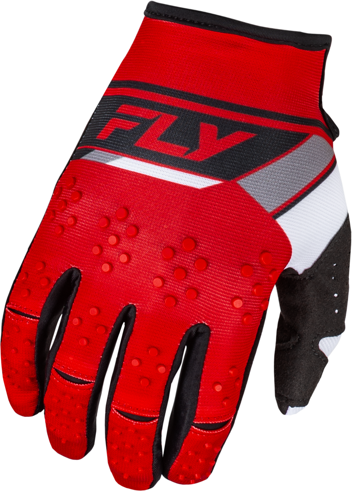 FLY RACING Youth Kinetic Prix Gloves Red/Grey/White Ym 377-412YM