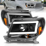 ANZO 05-09 Toyota Tacoma Projector Light Bar Style Headlights w/ C Light Bar 111517