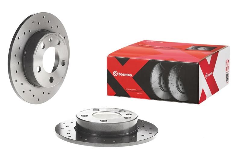 Brembo 99-10 VW Beetle/99-06 Golf/99-05 Jetta Front Premium Xtra Cross Drilled UV Coated Rotor
