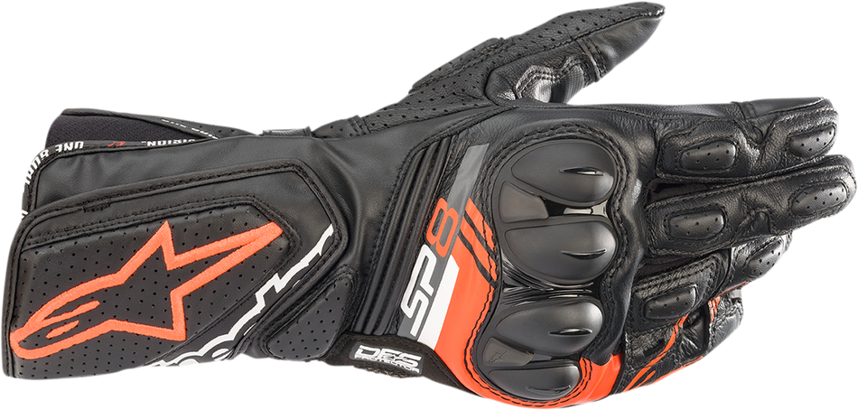 ALPINESTARS SP-8 V3 Gloves - Black/Fluo Red - Large 3558321-1030-L