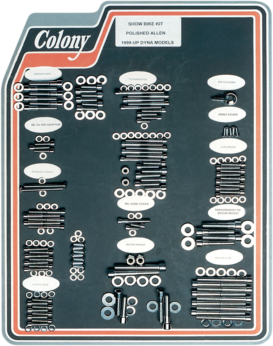 COLONY Bolt Kit - Motor Transmission - Polished - FLT 1001P