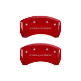 MGP 4 Caliper Covers Engraved Front & Rear Block/Challenger Red finish silver ch 12181SCLBRD