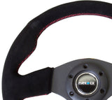 NRG Reinforced Steering Wheel (320mm) Suede w/Red Stitch RST-012S-RS