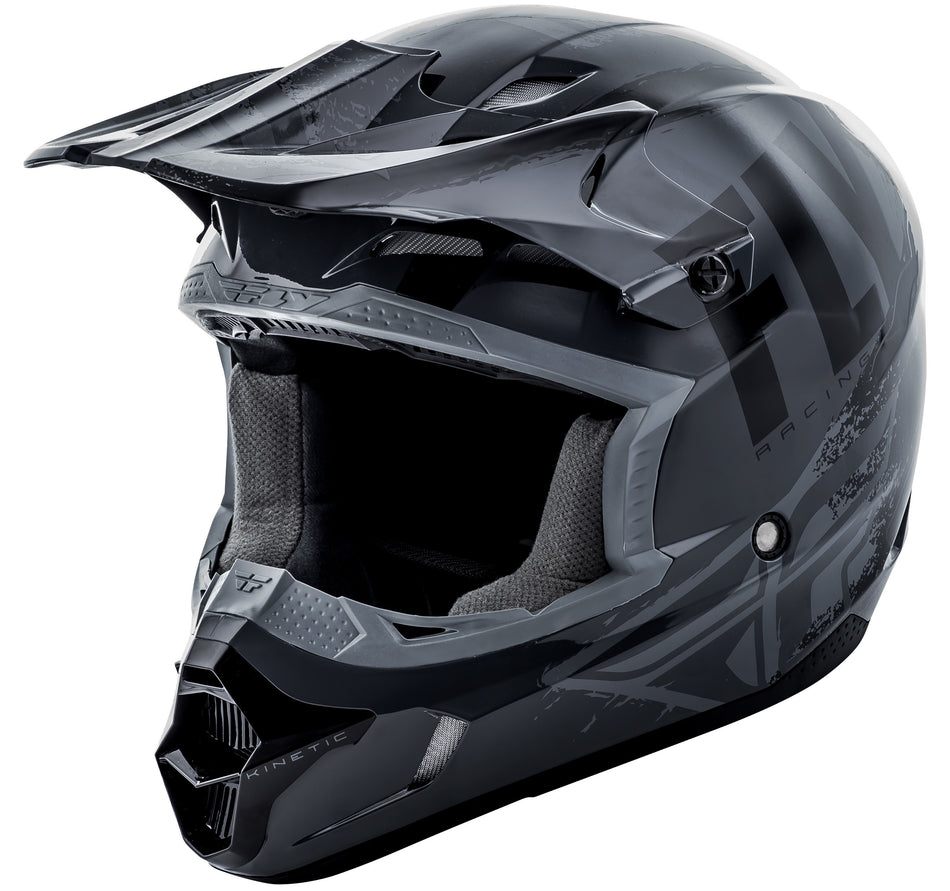 FLY RACING Kinetic Burnish Helmet Grey/Black Md 73-3390-6-M