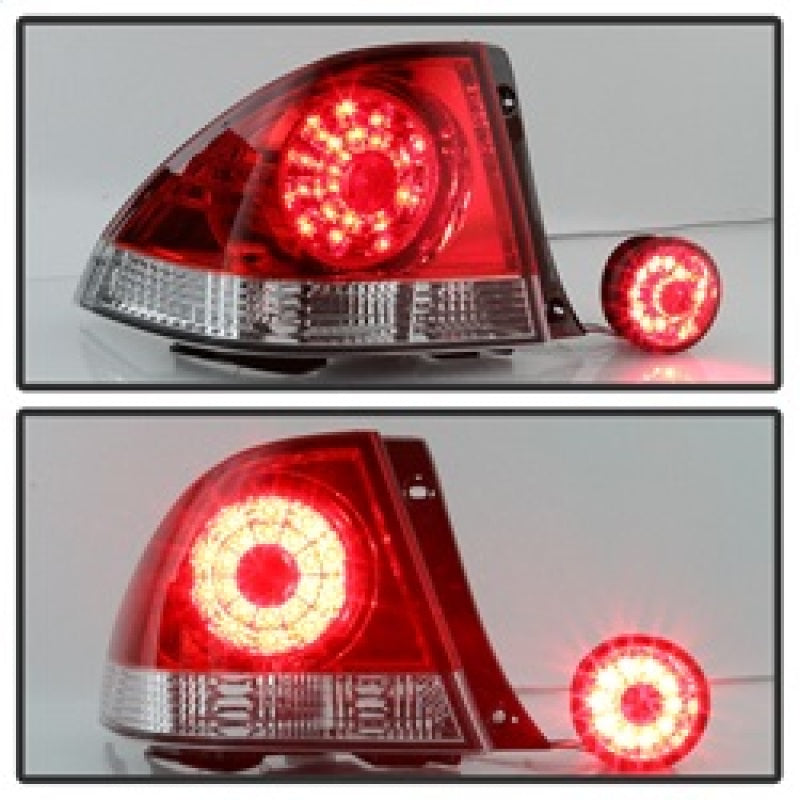 Spyder 01-03 Lexus IS300 LED Tail Lights - Red Clear ALT-YD-LIS300-LED-SET-RC 5085061